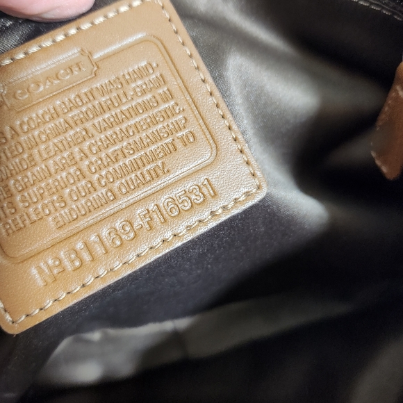 Coach penelope satchel purse ivory and brown silver hardware snake skin trim - Picture 9 of 16